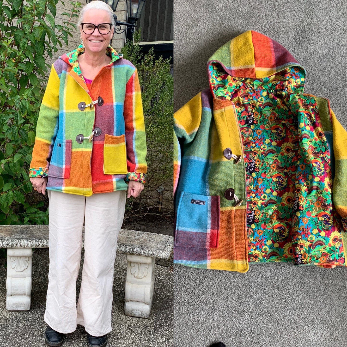Retro Vintage Recycled Wool Blanket Jacket