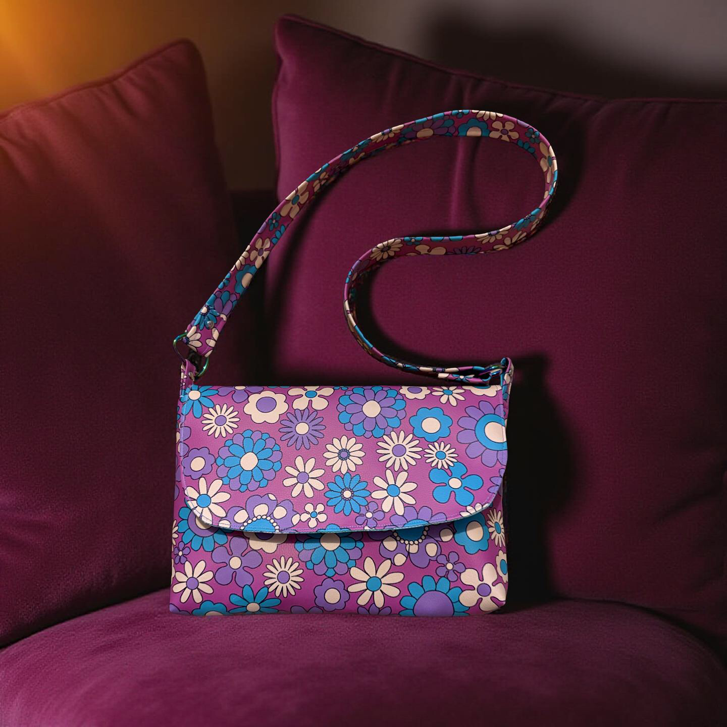 Retro Daisies Messenger Bag