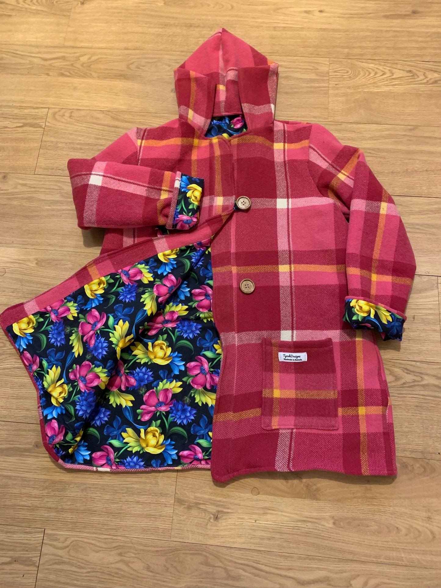 Recycled Vintage Wool Blanket Jacket - Size 12