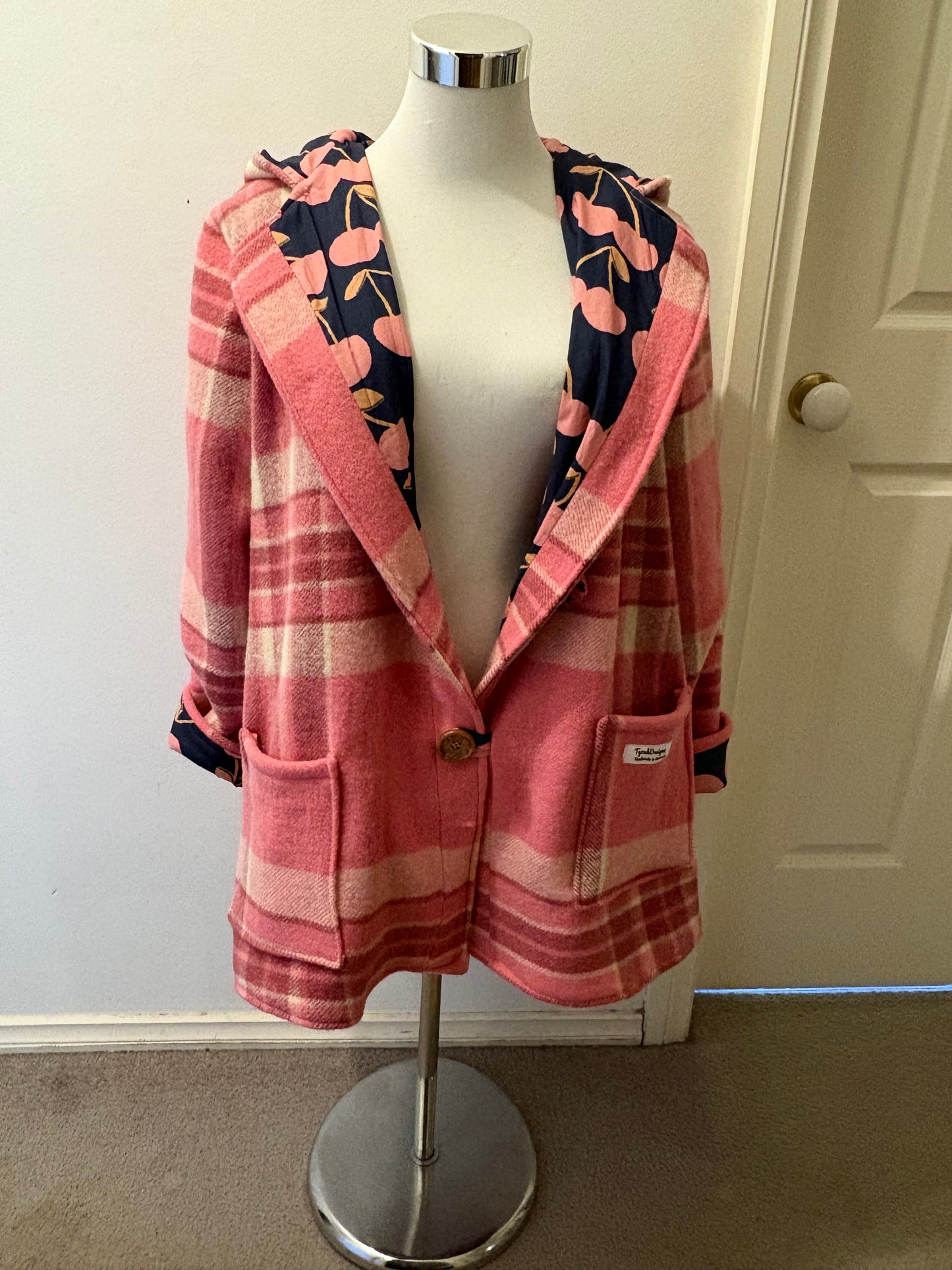 Vintage Recycled Wool Blanket Jacket - Size 16