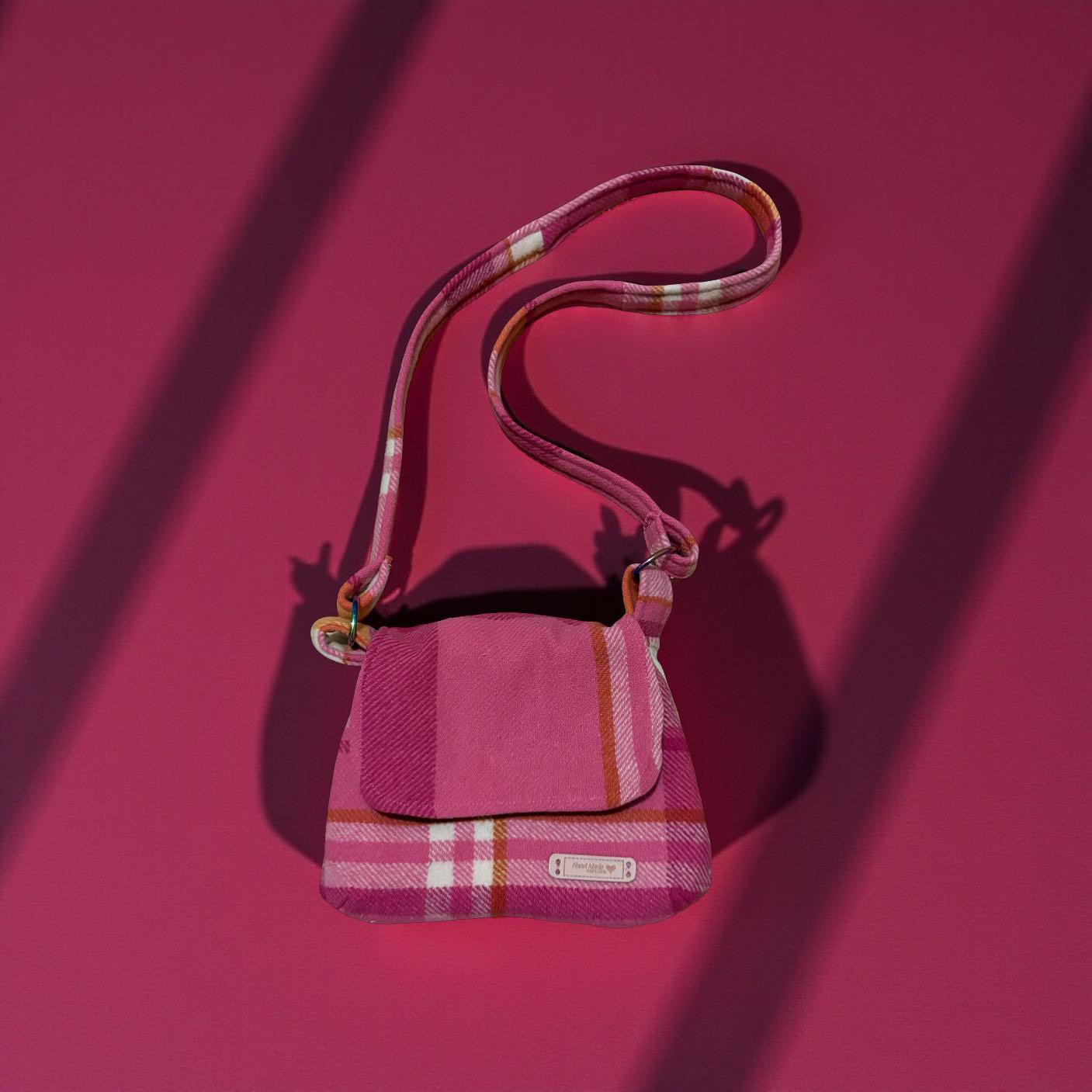 Recycled Vintage Wool Blanket Messenger Bag