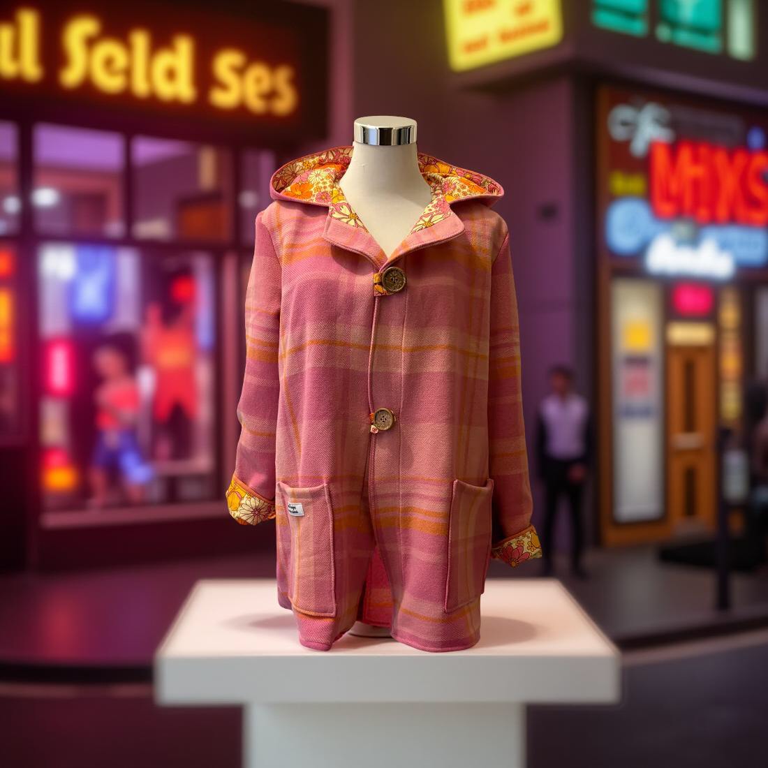 Vintage Wool Recycled Blanket Jacket - Size 10