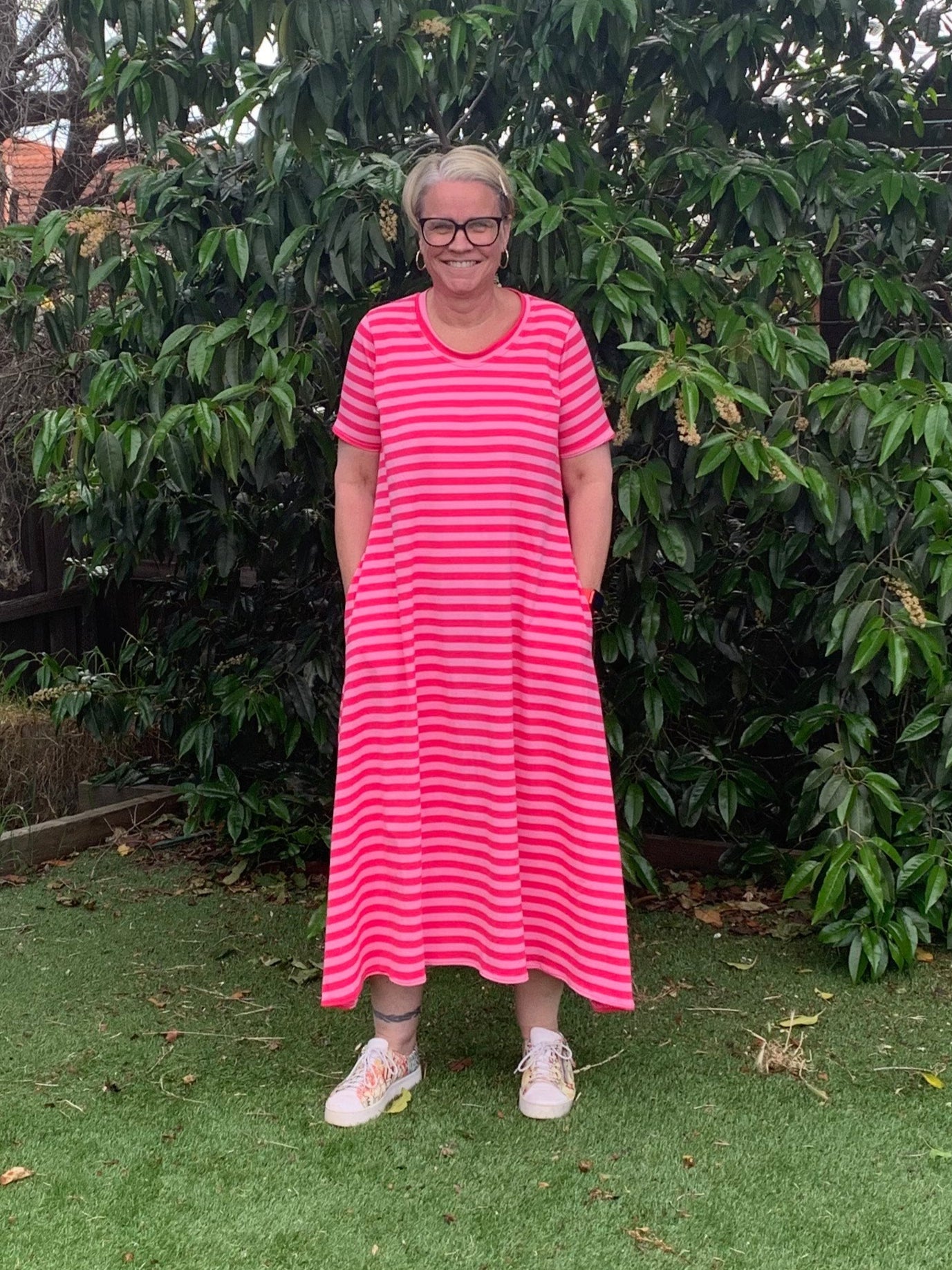 Tee Shirt Dress Pink/Red - Size 12
