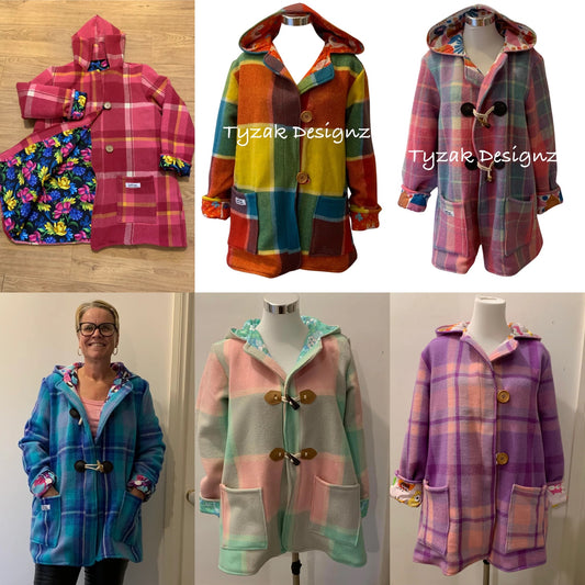 Custom Order Vintage Recycled wool Blanket Coat