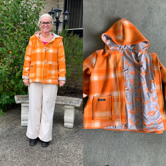 Vintage Recycled Wool Blanket Jacket - Size 12