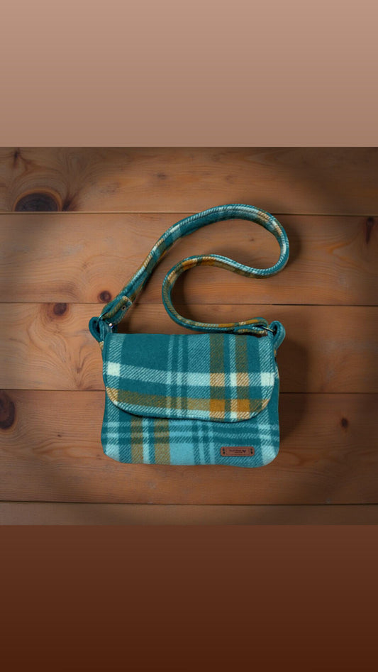 Recycled Vintage Wool Blanket Messenger Bag