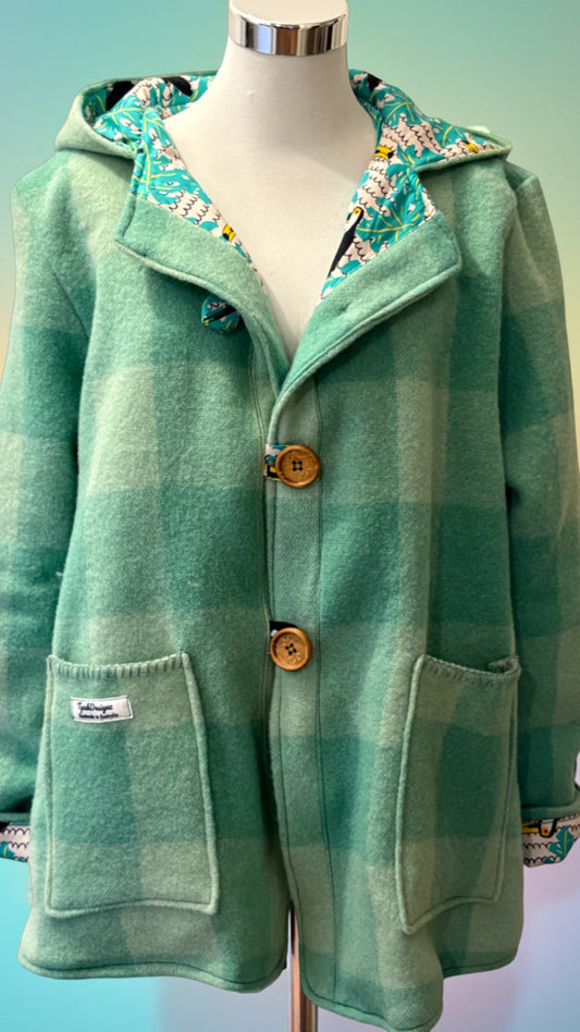 Vintage Recycled Wool Blanket Jacket - Size 16