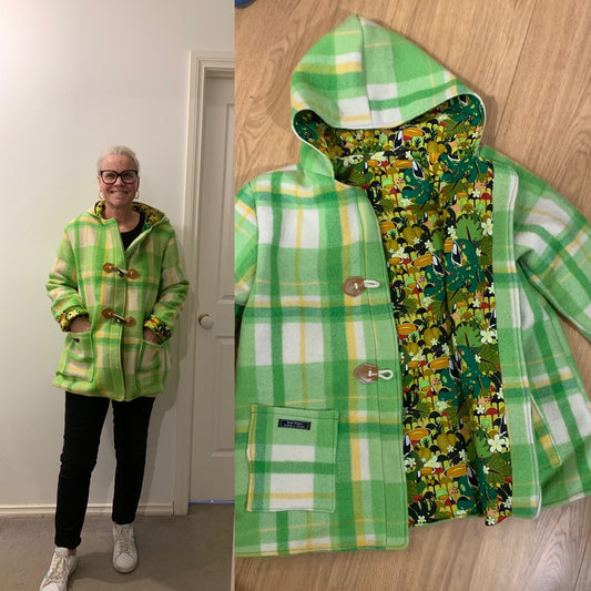 Vintage Recycled Wool Blanket Jackets - Size 12