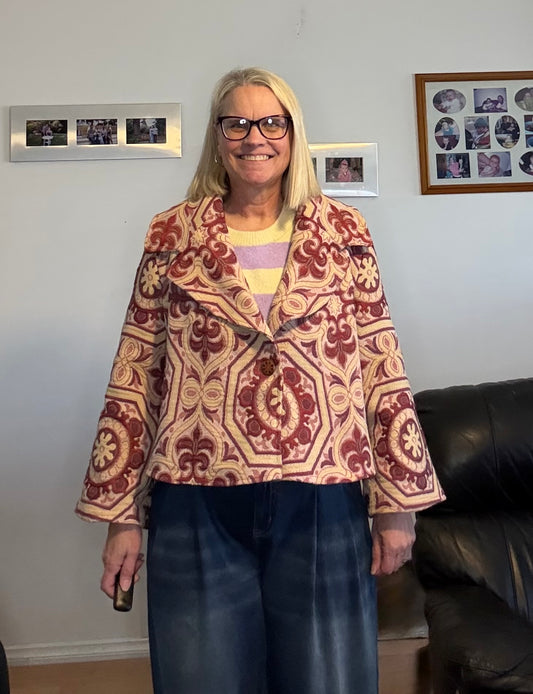 Vintage brocade Bedspread Swing Jacket