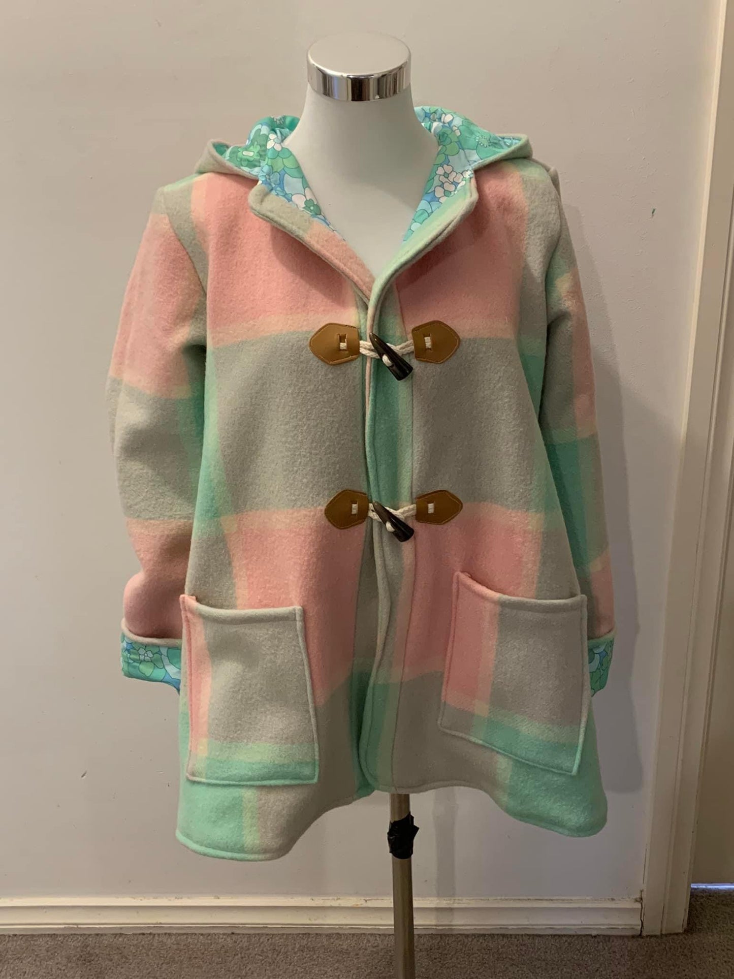 Vintage wool recycled blanket jacket - Size 10