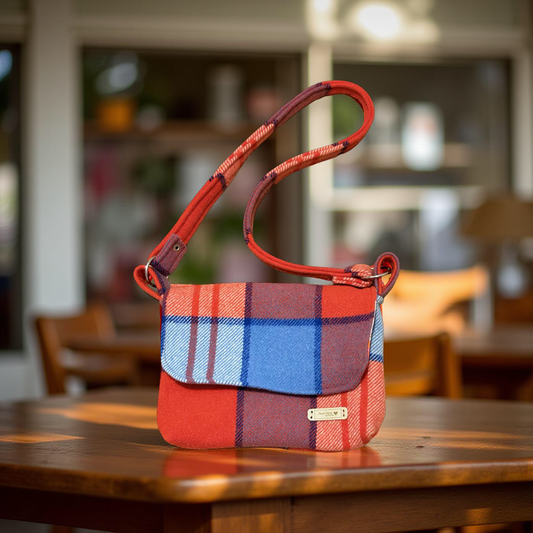 Recycled Vintage Wool Blanket Messenger Bag