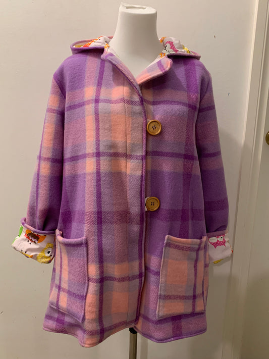 Vintage Wool Recycled Blanket Coat - Size 14