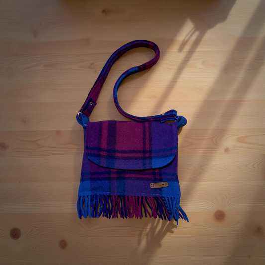 Recycled Vintage Wool Blanket Messenger Bag