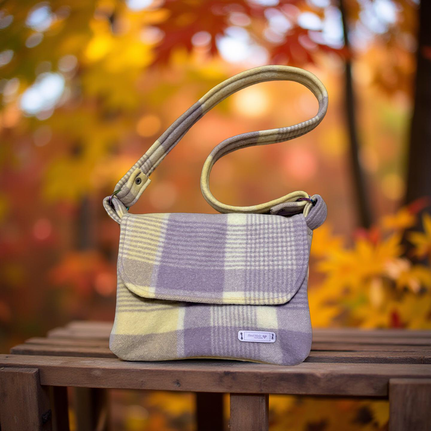Recycled Vintage Wool Blanket Messenger Bag