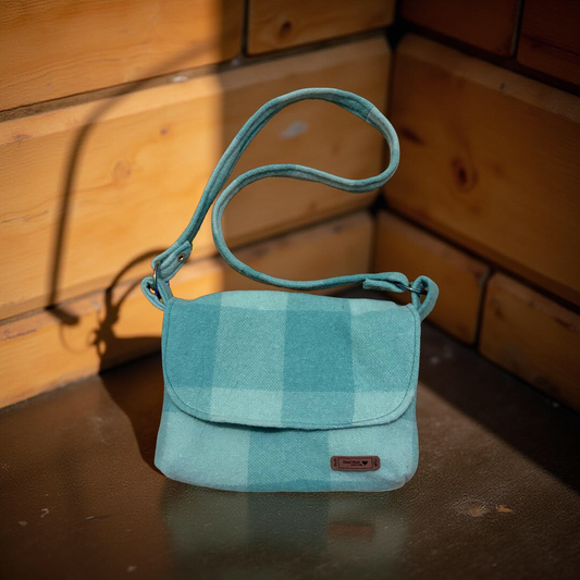 Recycled Vintage Wool Blanket Messenger Bag