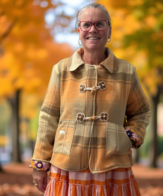 Vintage Recycled Wool Blanket Jacket - Size 12