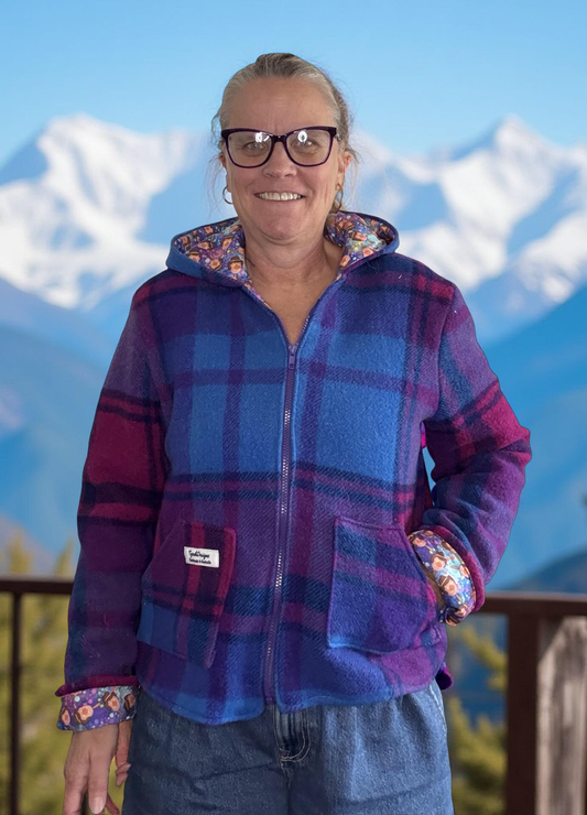 Vintage Recycled Wool Blanket Jacket - Size 12