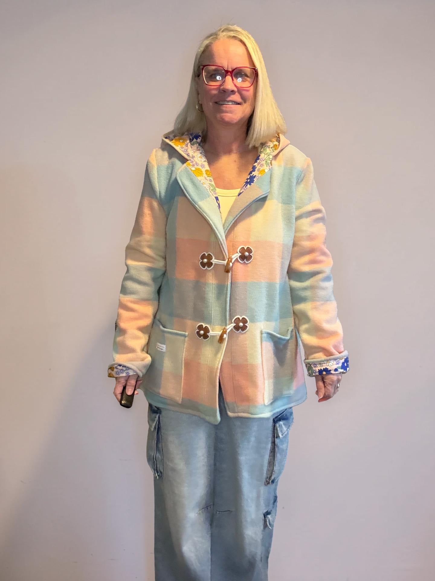 Vintage Recycled Wool Blanket Jacket - Size 14