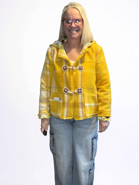 Vintage Recycled Wool Blanket Jacket - Size 12