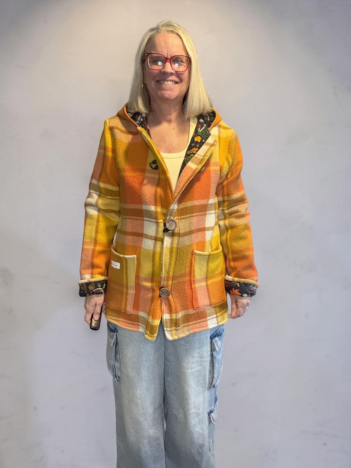 Vintage Recycled Wool Blanket Jacket - Size 14