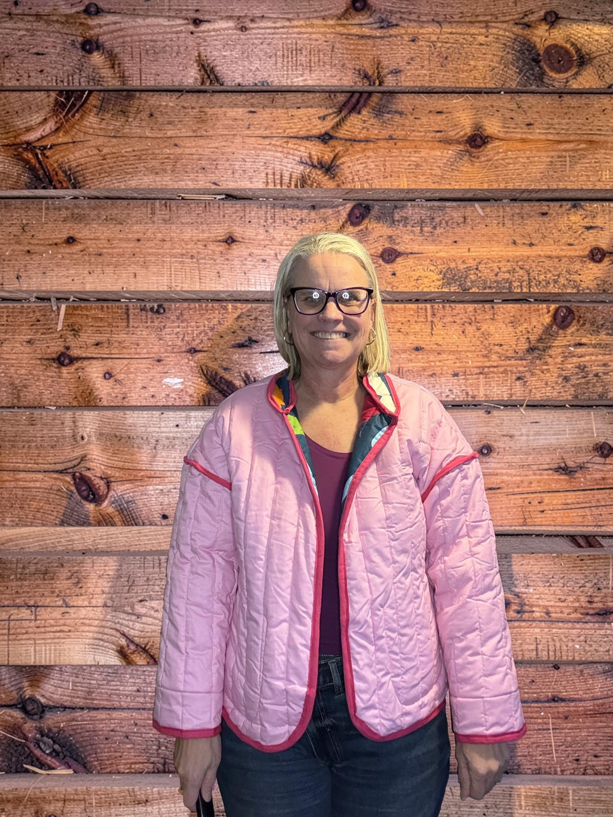 Quilted reversible jacket