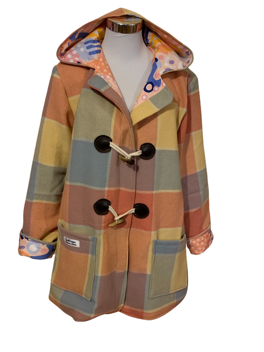 Vintage Recycled Wool Blanket Coat - Size 16