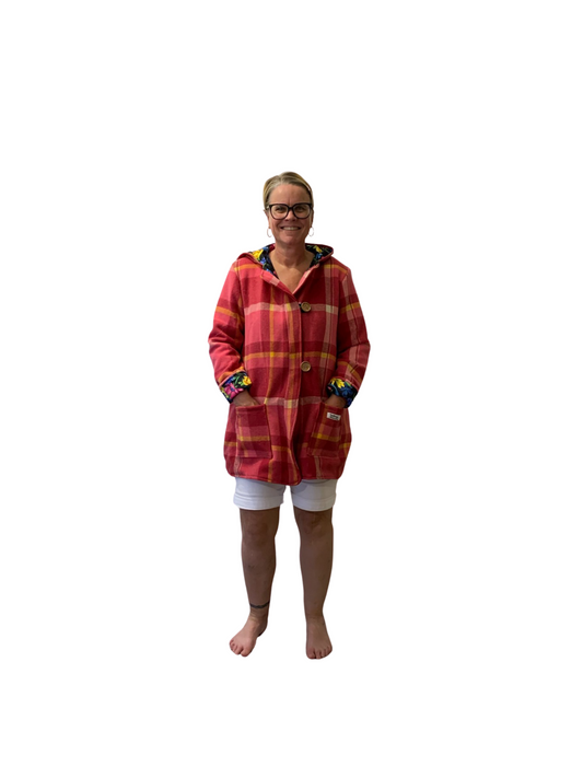 Recycled Vintage Wool Blanket Jacket - Size 12