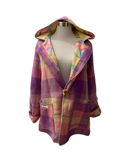 Vintage Recycled Wool Blanket Jacket - Size 12