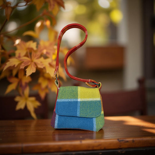 Recycled Vintage Wool Blanket Messenger Bag