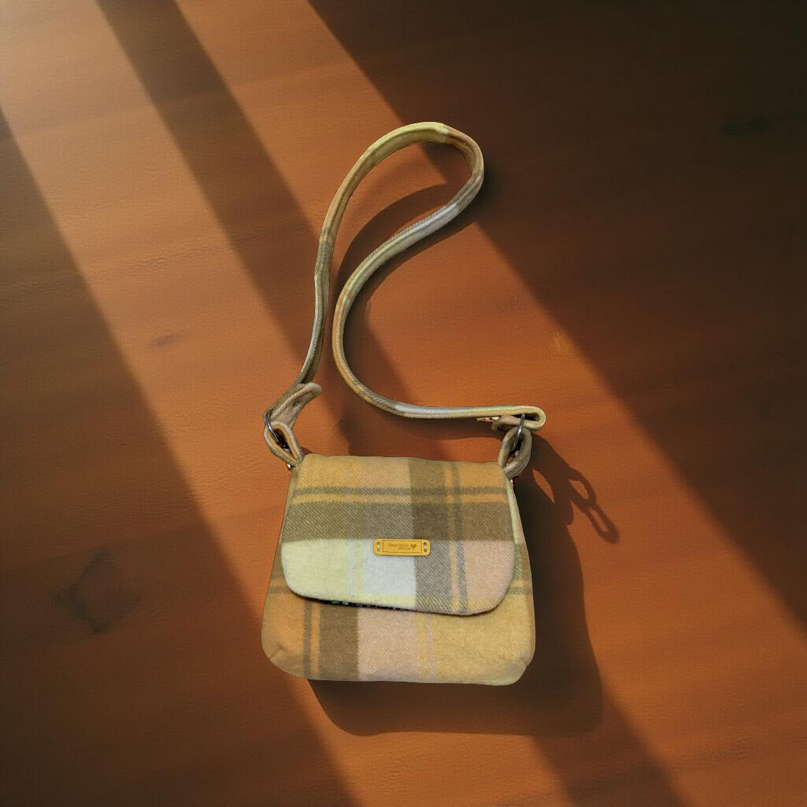 Recycled Vintage Wool Blanket Messenger Bag