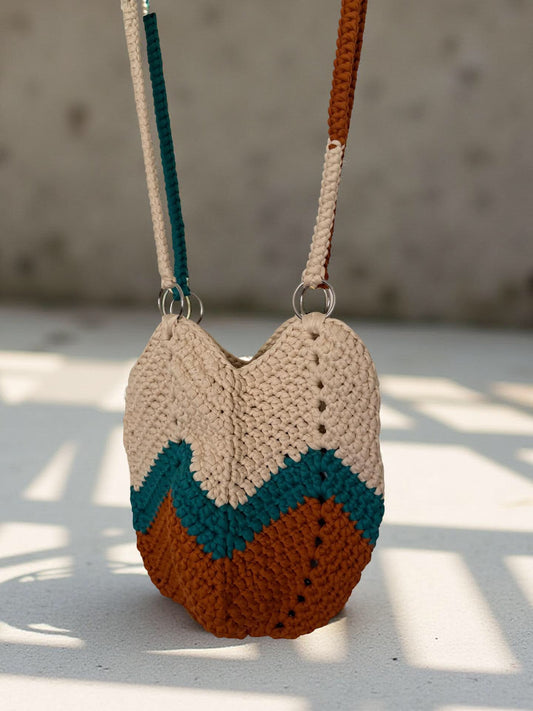 Crochet Meadow Shoulder Bag - Tan