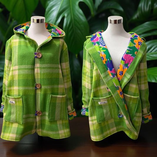 Vintage Recycled Wool Blanket Jacket - Size 18