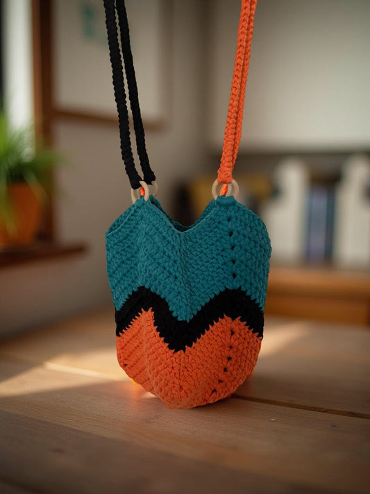 Crochet Meadow Shoulder Bag -  Green