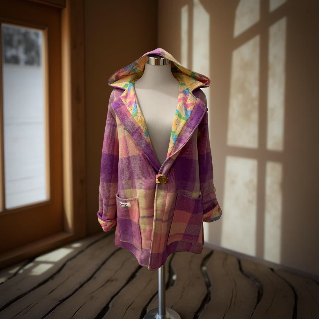 Vintage Recycled Wool Blanket Jacket - Size 12
