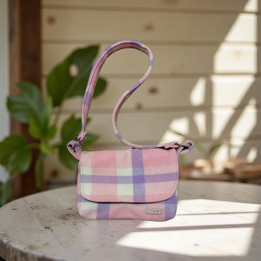 Recycled Vintage Wool Blanket Messenger Bag