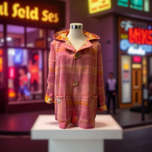 Vintage Wool Recycled Blanket Jacket - Size 10