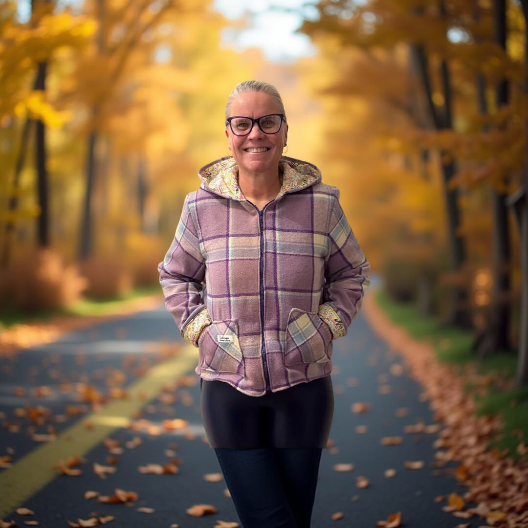 Vintage Recycled Wool Blanket cropped Jacket - Size 12